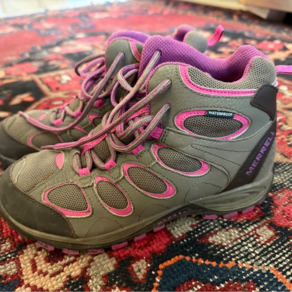 Merrell Pink and Gray Hiking Shoes